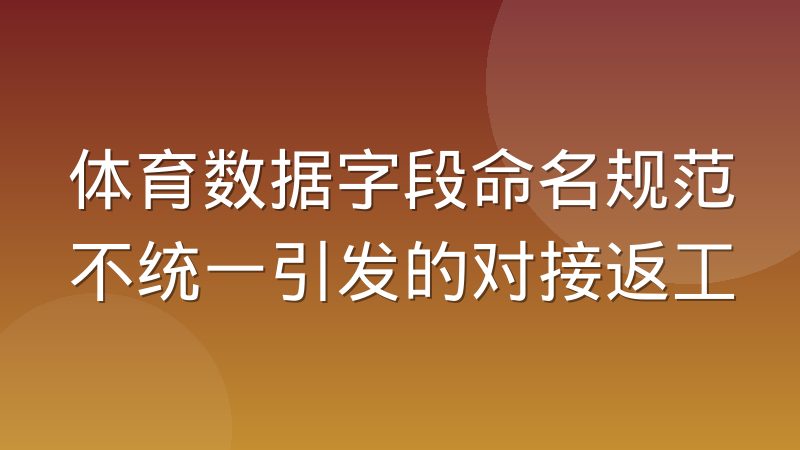 体育数据字段命名规范不统一引发的对接返工